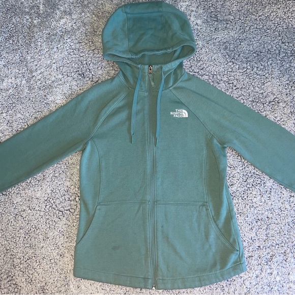 WOMENS THE NORTH FACE ZIP UP HOODIE GOBLIN BLUE - Picture 4 of 6